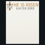 Personalized He Is Risen Vintage Easter Cross Letterhead<br><div class="desc">🌸 Personalized He Is Risen Vintage Easter Cross 🌸 Celebrate the true meaning of Easter with this beautifully vintage “He Is Risen” design ✝️ — a perfect blend of faith, style, and personalization. Whether you’re honoring Resurrection Sunday or sharing love with your church family, this design makes a thoughtful and...</div>