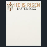 Personalized He Is Risen Vintage Easter Cross Letterhead<br><div class="desc">🌸 Personalized He Is Risen Vintage Easter Cross 🌸 Celebrate the true meaning of Easter with this beautifully vintage “He Is Risen” design ✝️ — a perfect blend of faith, style, and personalization. Whether you’re honoring Resurrection Sunday or sharing love with your church family, this design makes a thoughtful and...</div>