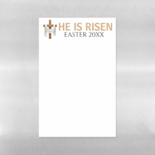 Personalized He Is Risen Vintage Easter Cross Magnetic Dry Erase Sheet