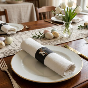 Personalized He Is Risen Vintage Easter Cross Napkin Bands