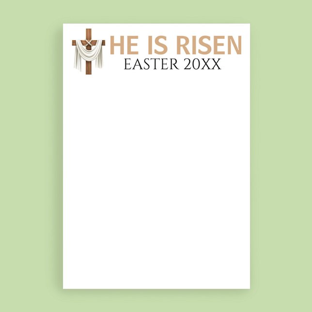 Personalized He Is Risen Vintage Easter Cross Stationery (Creator Uploaded)