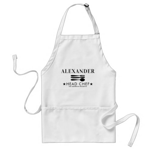Personalized Head Chef Family Dad Husband Name Adult Apron