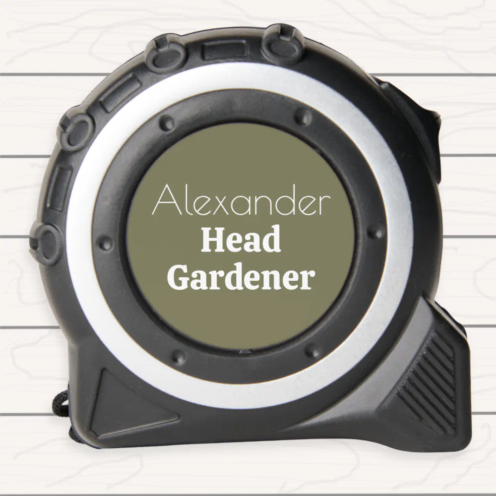 Personalized Head Gardener Green Garden Measuring Tape Measure