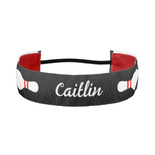 Personalized headband with bowling pin design