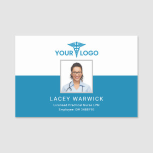 Personalized Health Care Logo Nurse Photo ID Name Tag