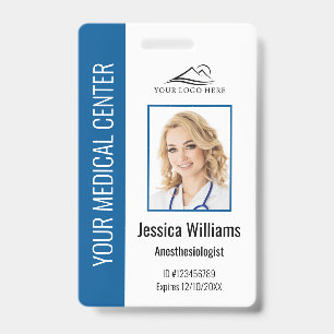 Personalized Healthcare Employee Blue ID Badge