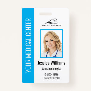 Personalized Healthcare Employee Blue ID  Badge