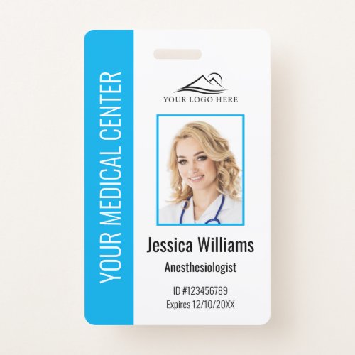 Personalized Healthcare Employee Blue ID  Badge