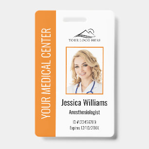 Personalized Healthcare Employee Orange ID Badge