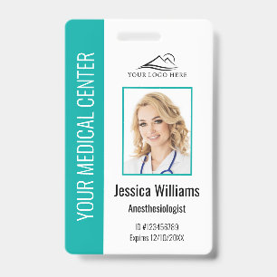 Personalized Healthcare Employee Teal ID Badge