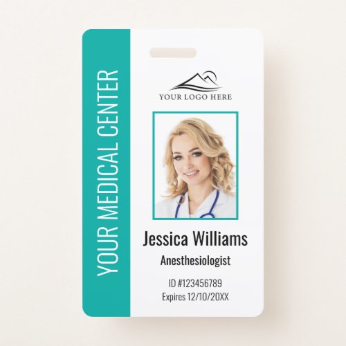 Personalized Healthcare Employee Teal ID Badge