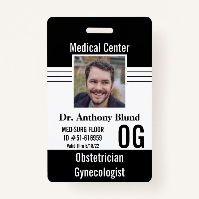 Personalized Healthcare Professional Working Badge (Front)