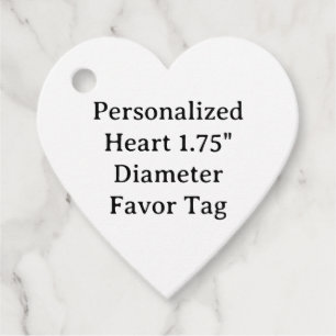 Personalized Heart 1.75" Diameter Favor Tag