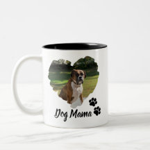 Personalized Heart and Paws Pet Photo Two-Tone Cof