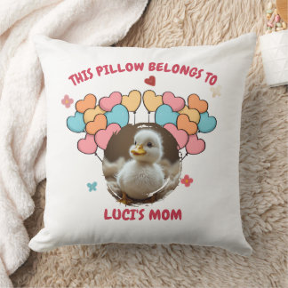 Personalized Heart Balloon Throw Pillow