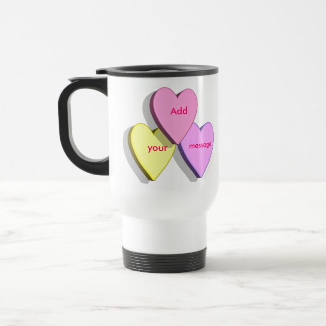 Personalized Heart Candy Travel MugTemplate Travel Mug (Left)