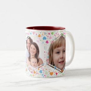 Personalized Heart Collage Photo Two-Tone Coffee Mug