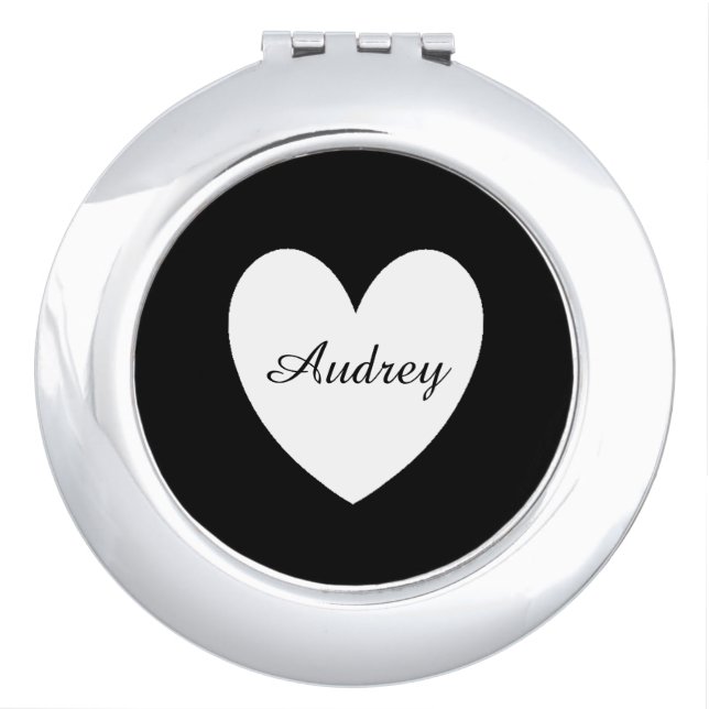 Personalized Heart Compact Mirror (Front)