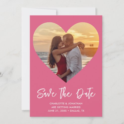Personalized Heart Cutout Wedding Photo  Save The Date