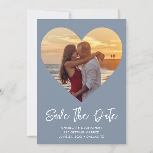 Personalized Heart Cutout Wedding Photo  Save The Date
