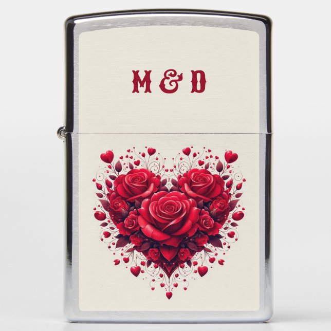 Personalized heart decoration zippo lighter (Front)