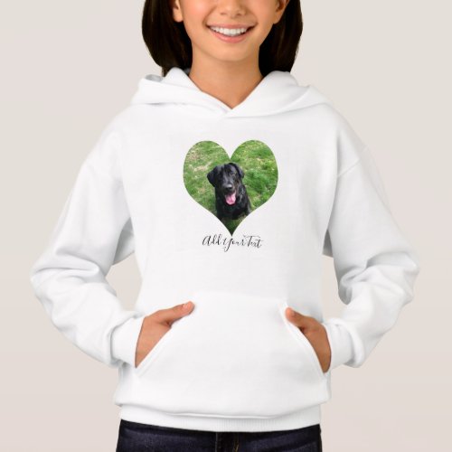 Personalized Heart Dog Pet Photo and Name Hoodie