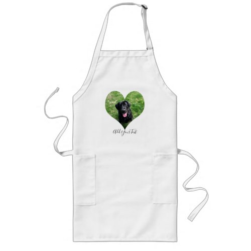 Personalized Heart Dog Pet Photo and Name Long Apron