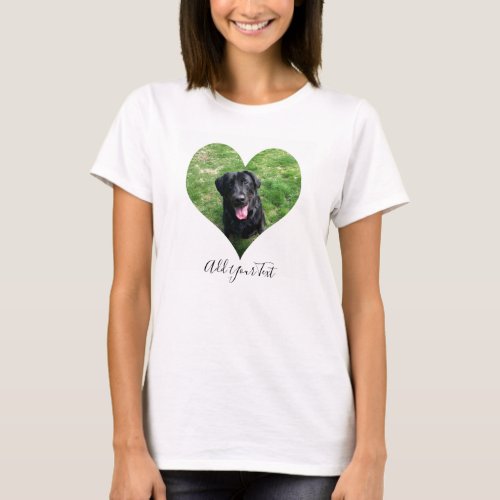 Personalized Heart Dog Pet Photo and Name  T_Shirt