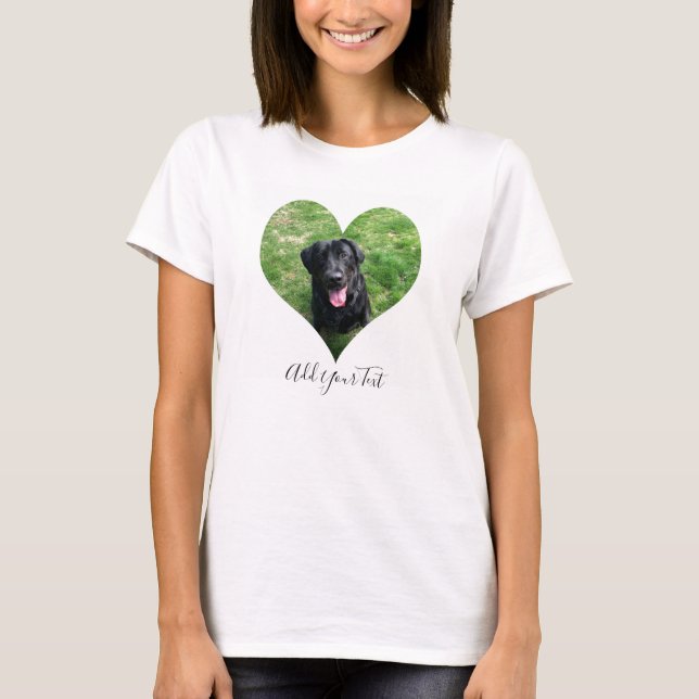 Personalized Heart Dog Pet Photo and Name  T-Shirt (Front)