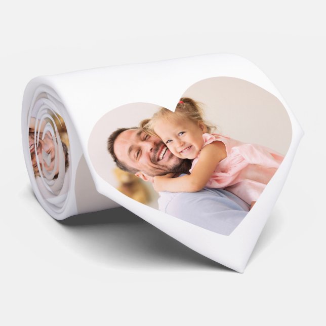 Personalized Heart Family Photo Neck Tie (Rolled)