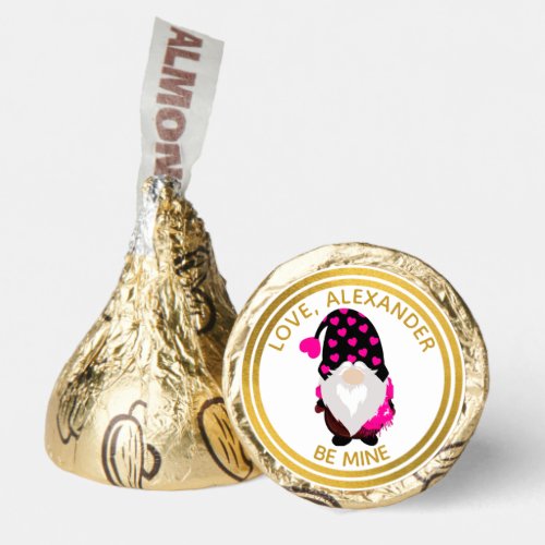 Personalized Heart Gnome Black  Pink  Be Mine Hers Hersheys Kisses