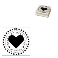 Handmade With Love Personalized Rubber Stamp