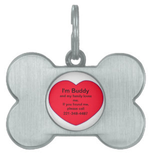 Personalized Heart If Found Dog Tag