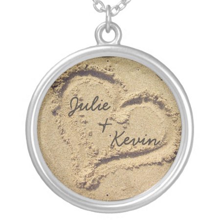 Personalized Heart In The Sand Necklace