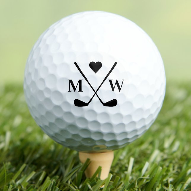 Personalized Heart Initial Monogram Golf Balls (Personalized Heart Initial Monogram Golf Balls)