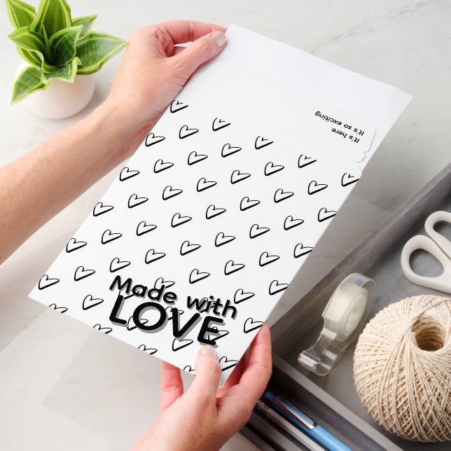 Personalized Heart Made With Love QR code Business Envelope Mailers (Desk)