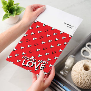Personalized Heart Made With Love QR code Business Envelope Mailers