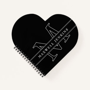 Personalized Heart Notebook with Monogram & Name