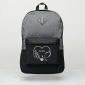 Personalized Heart Nurse Stethoscope - Nurse Gift Port Authority® Backpack (Front)