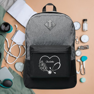 Personalized Heart Nurse Stethoscope - Nurse Gift Port Authority® Backpack