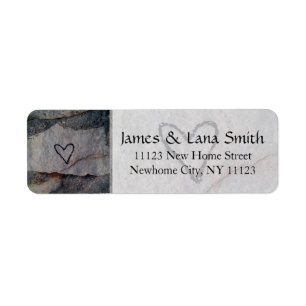 Personalized Heart on Grey Stone Wall Label