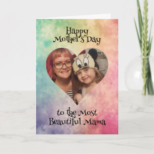 Personalized Heart Photo and Message for Mom Card