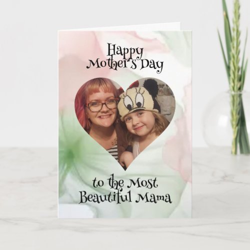 Personalized Heart Photo and Message for Mom Card