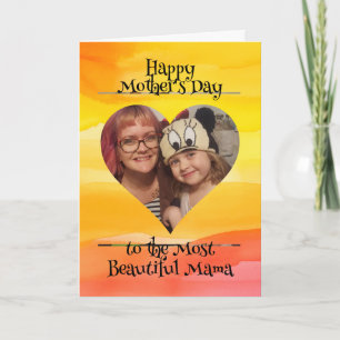 Personalized Heart Photo and Message for Mom Card