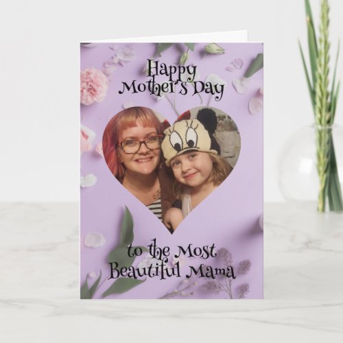 Personalized Heart Photo and Message for Mom Card