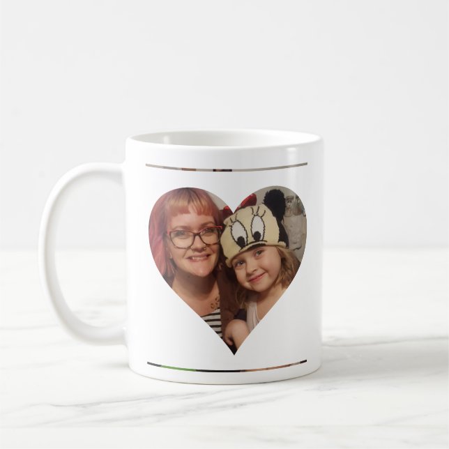 Personalized Heart Photo and Message for Mom Coffee Mug (Left)