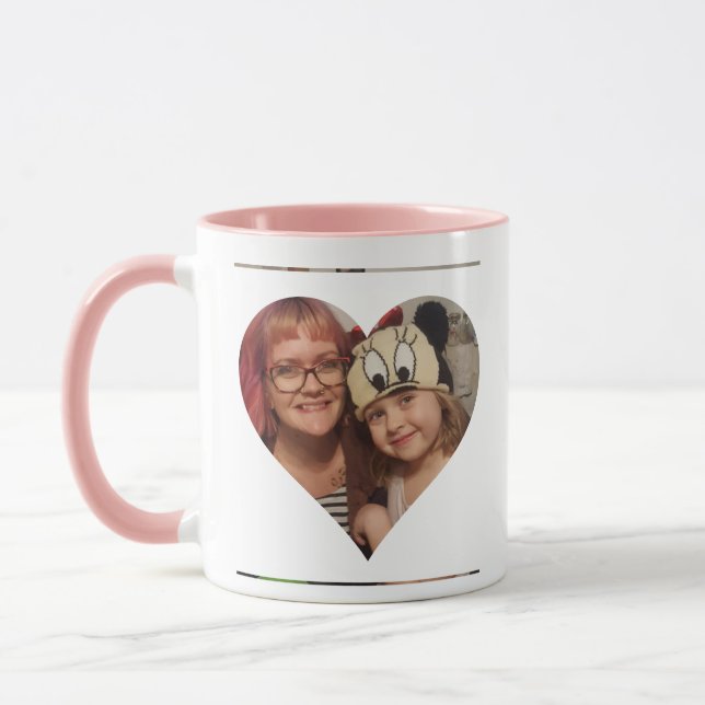 Personalized Heart Photo and Message for Mom Mug (Left)