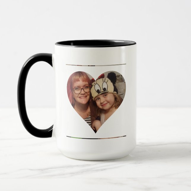 Personalized Heart Photo and Message for Mom Mug (Left)