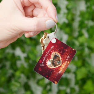 Personalized Heart Photo Frame Keychain
