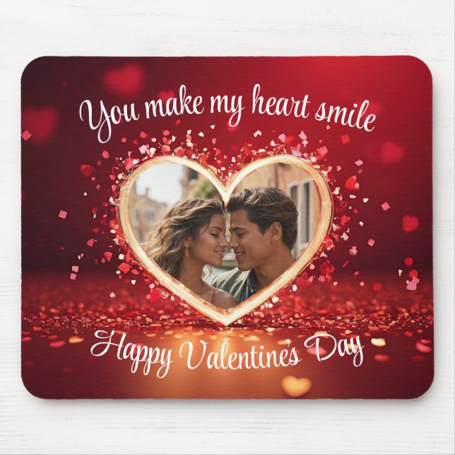 Personalized Heart Photo Frame Mouse Pad (Front)